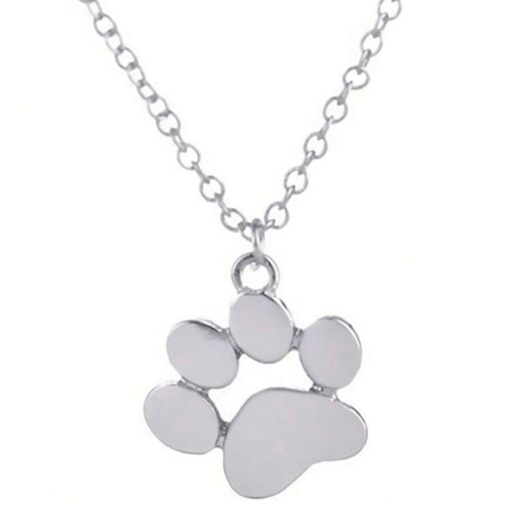 Paw Print Pendant Stainless Steel Necklace with Paw Charm